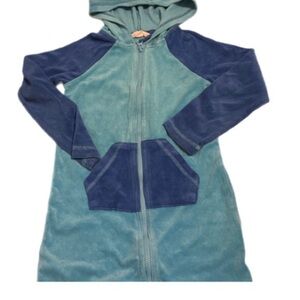 Blue and Teal Hooded Zip-Up. Lands End Swim Cover Up